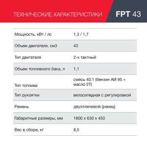 Бензиновый триммер FUBAG FPT 43 в Красноярске фото