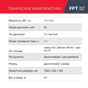 Бензиновый триммер FUBAG FPT 52 в Красноярске фото