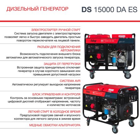FUBAG Дизельный генератор (трехфазный) с электростартером и коннектором автоматики DS 15000 DA ES в Красноярске фото