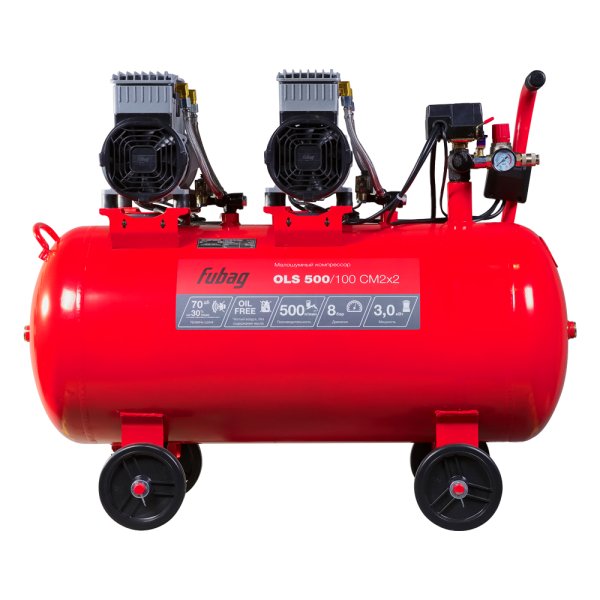 Компрессор воздушный безмасляный малошумный FUBAG OLS 500/100 CM2х2 + Набор пневмоинструмента (5 предметов) в ПОДАРОК в Красноярске фото