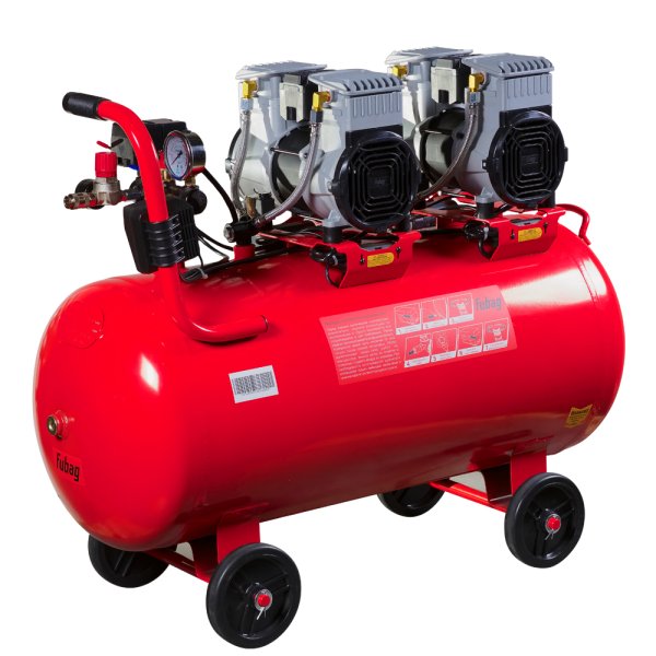 Компрессор воздушный безмасляный малошумный FUBAG OLS 500/100 CM2х2 + Набор пневмоинструмента (5 предметов) в ПОДАРОК в Красноярске фото