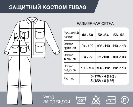 Защитный костюм Fubag размер 48-50 рост 3 в Красноярске фото