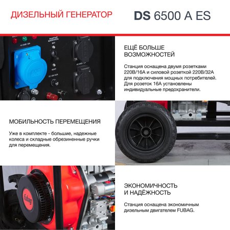 FUBAG Дизельный генератор с электростартером и коннектором автоматики DS 6500 A ES в Красноярске фото