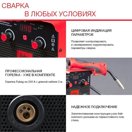 Полуавтомат сварочный FUBAG IRMIG 180 SYN с горелкой 250 А 3 м в комплекте в Красноярске фото