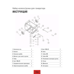 Комплект колес и ручек для генераторов FUBAG в Красноярске фото
