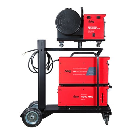 Полуавтомат сварочный FUBAG XMIG 500T DW PULSE  + подающий механизм DRIVE XMIG DW PULSE  + горелка FB 550W 3m  + блок жидкостного охлаждения Cool XMIG  + шланг-пакет 5 метров 95 мм2 14 pol с жидкостным охлаждением + тележка XM в Красноярске фото