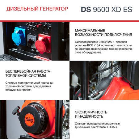 Дизельный генератор (одно- и трехфазный) FUBAG DS 9500 XD ES с электростартером в Красноярске фото